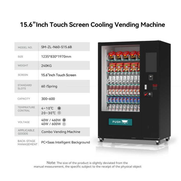 Vending Machine: Anti-Thief Self-Service Snack Drink Vending Machine Coin Credit Card Payment Option Features Screw Spring vending machine - Image 2